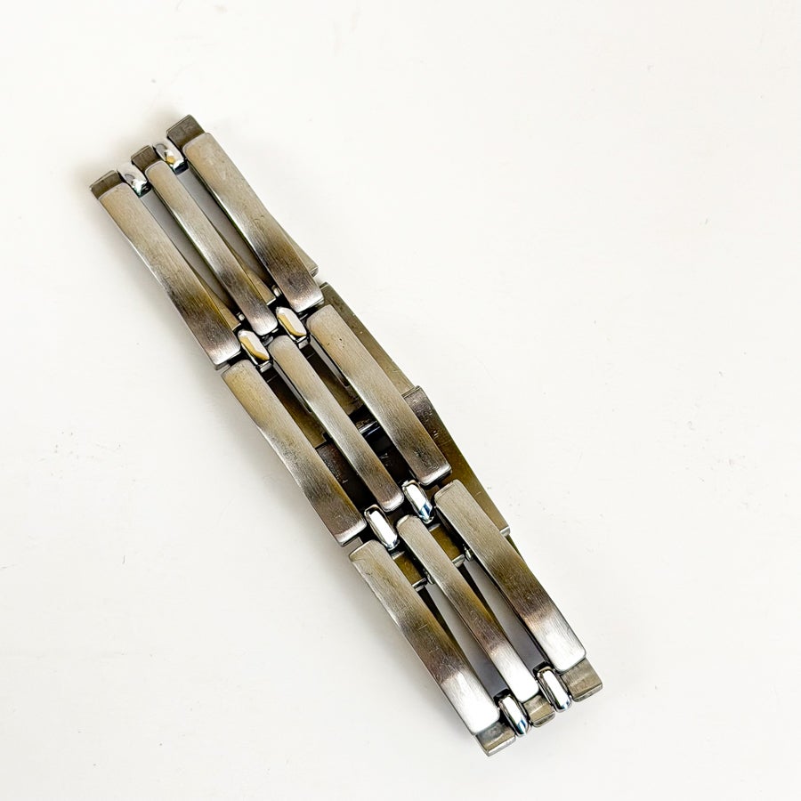 Men's Stainless Silver Link Bracelet Cuff
