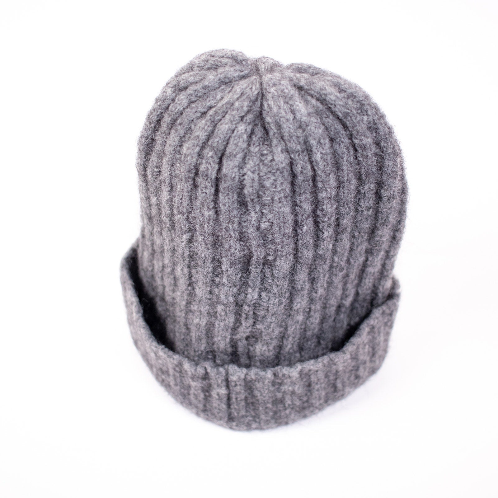 Hyer Goods Charcoal Alpaca Chunky Wool Rib Beanie