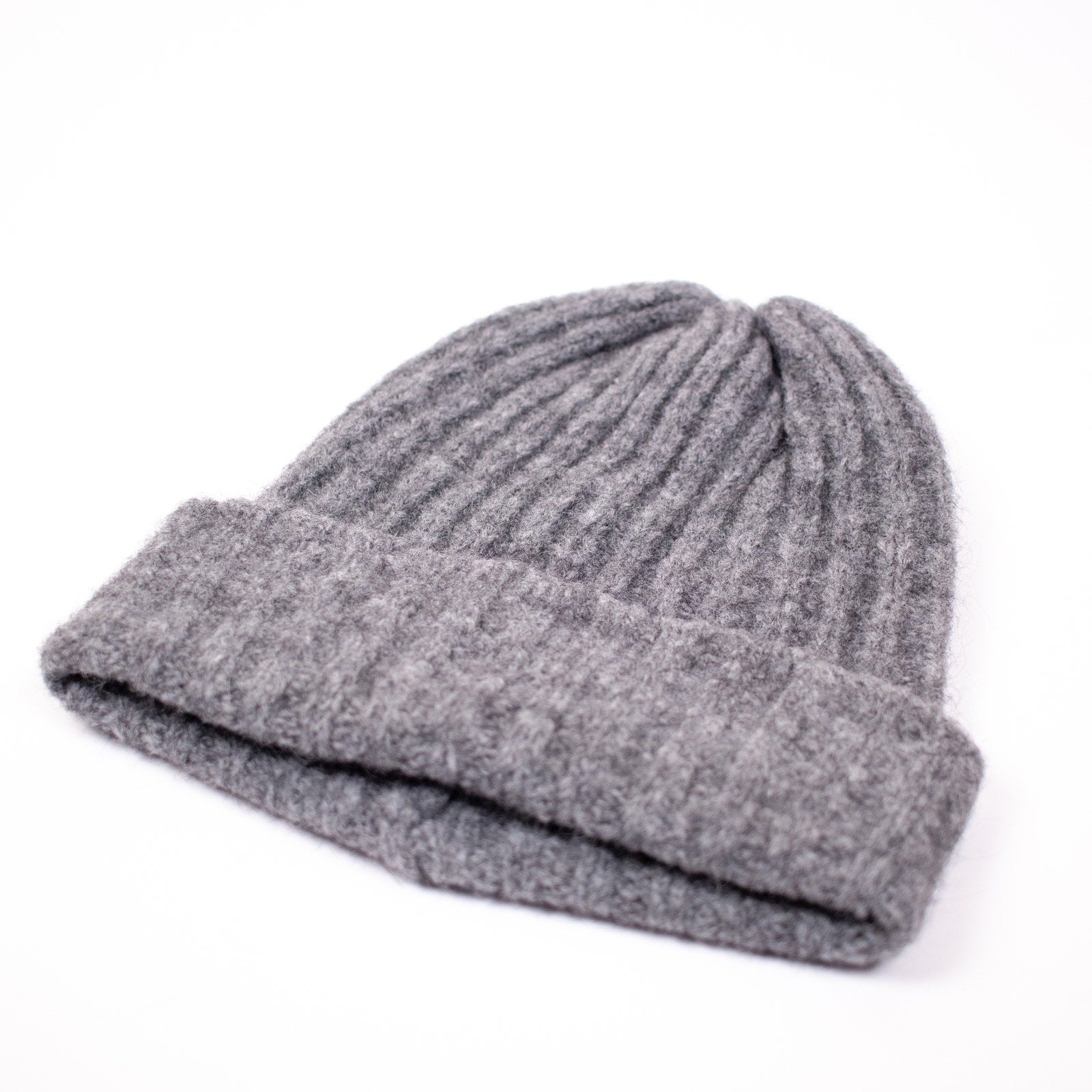 Hyer Goods Charcoal Alpaca Chunky Wool Rib Beanie