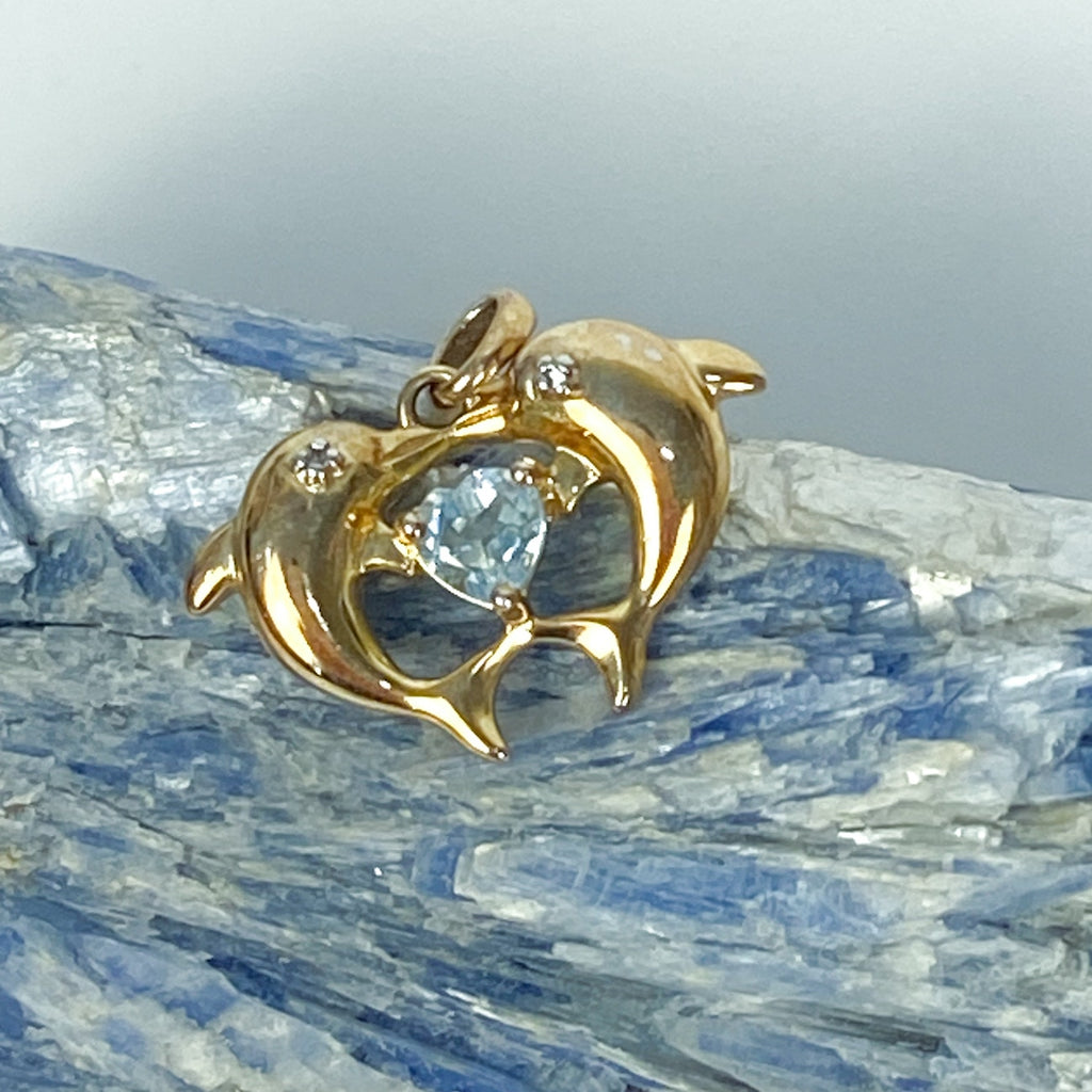 Kissing Dolphin Pendant .925 Sterling Silver