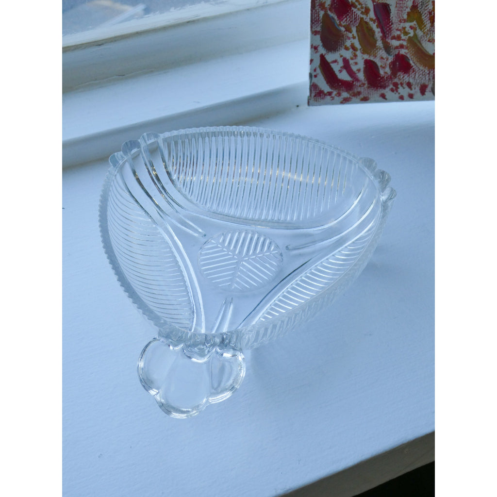 Glass Jewelry Dish Antique Shell Dish