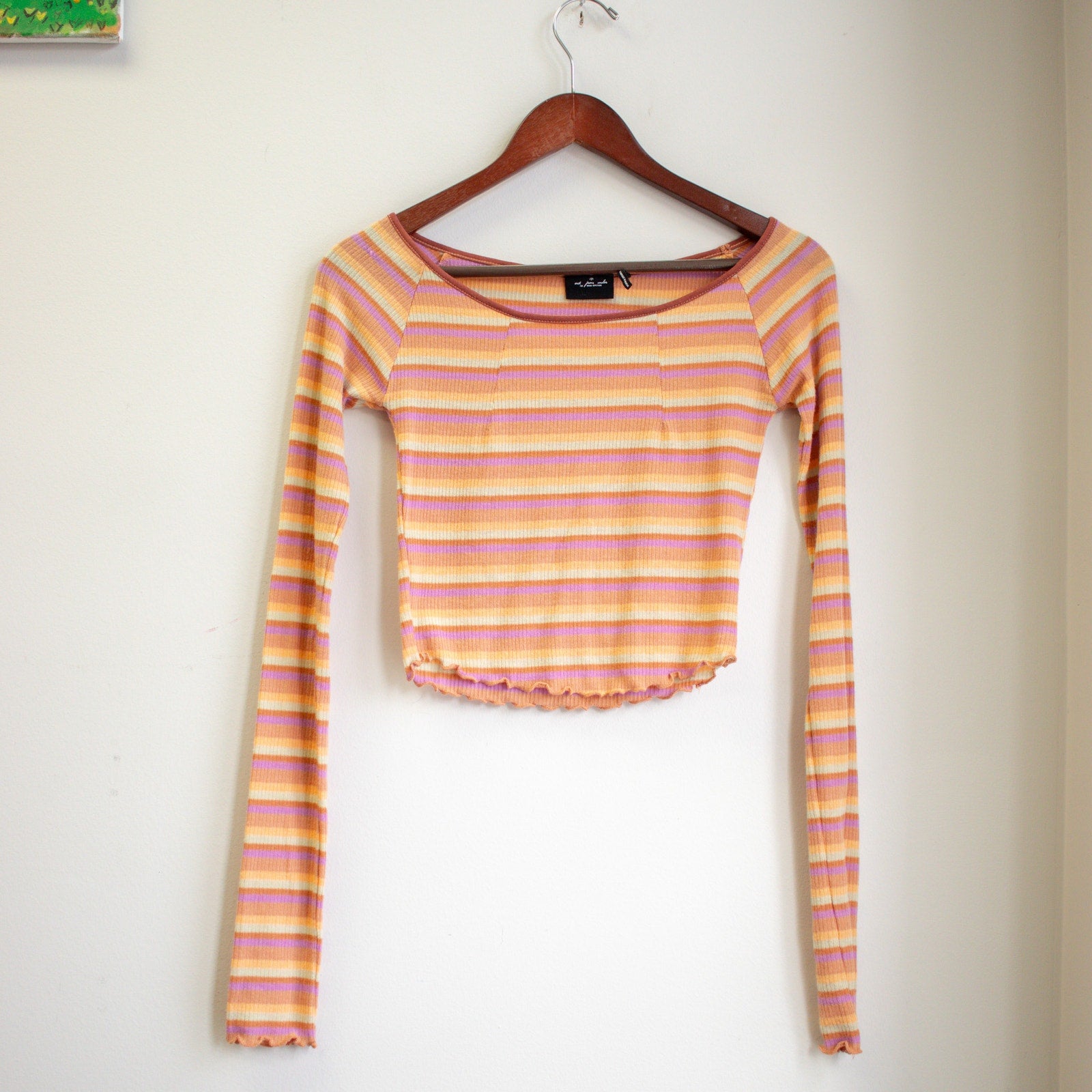 Out From Under Urban Outfitters Slim Fit Long Sleeve Crop Top Size Small