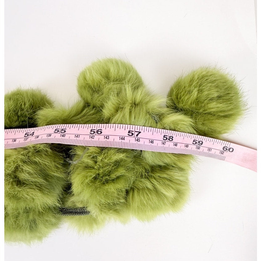 Vintage Green Knitted Soft Rabbit Fur Scarf Collar Stole