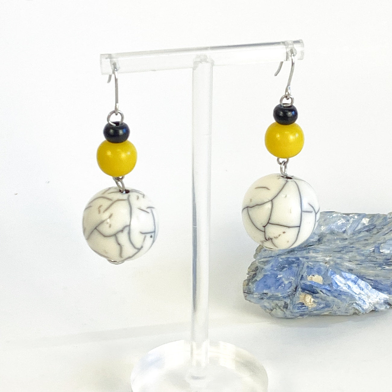 Statement Earrings 80s Colorful Beaded Dangly Earrings