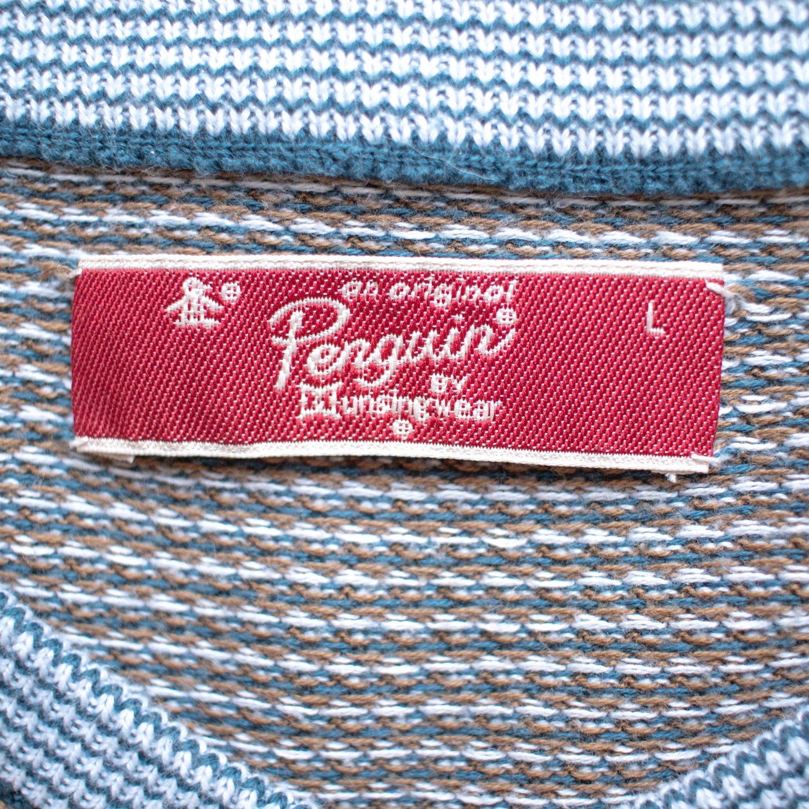 An Original Penguin  Blue and Brown V-Neck Sweater Size Large