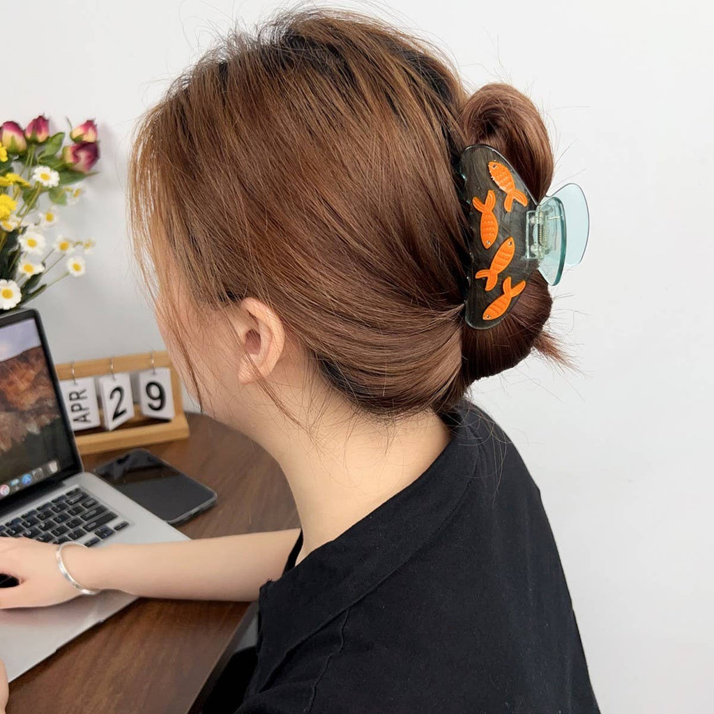 Mini Koi Fish Hair Claw - Cute Acetate Summer Clip_CWAHA2068