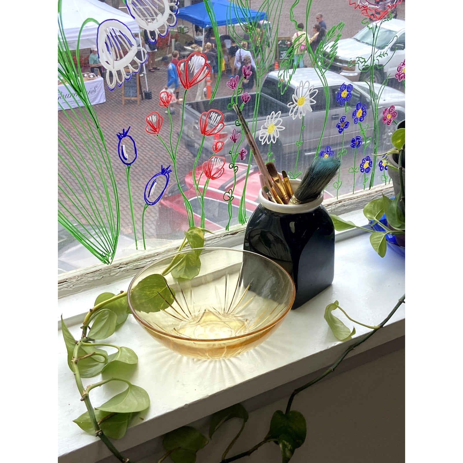 Depression Glass Style Star Bowl