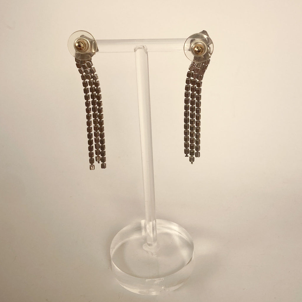 Sparkly Dangly Rhinestone Earrings Vintage 60s