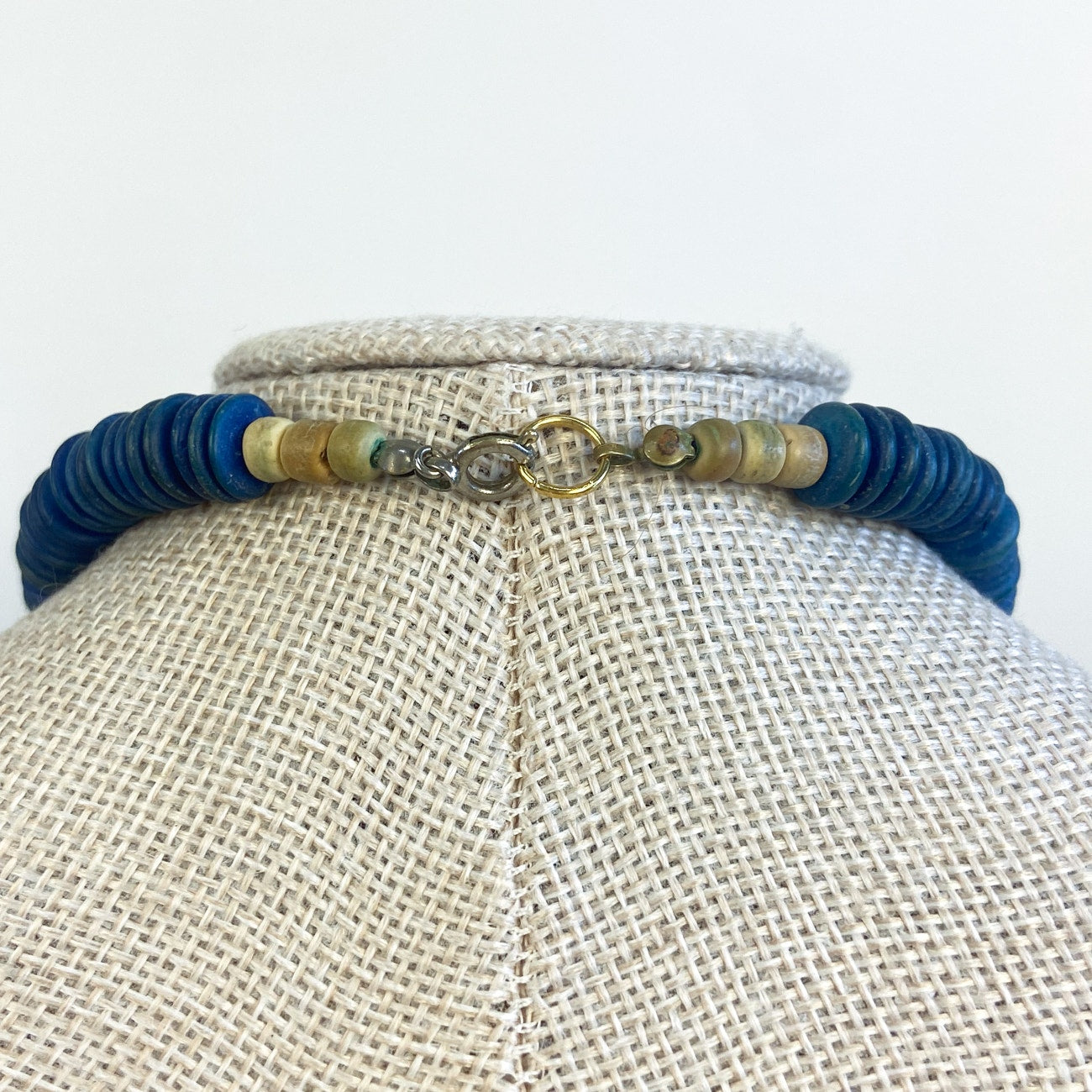 Blue Button Necklace Vintage