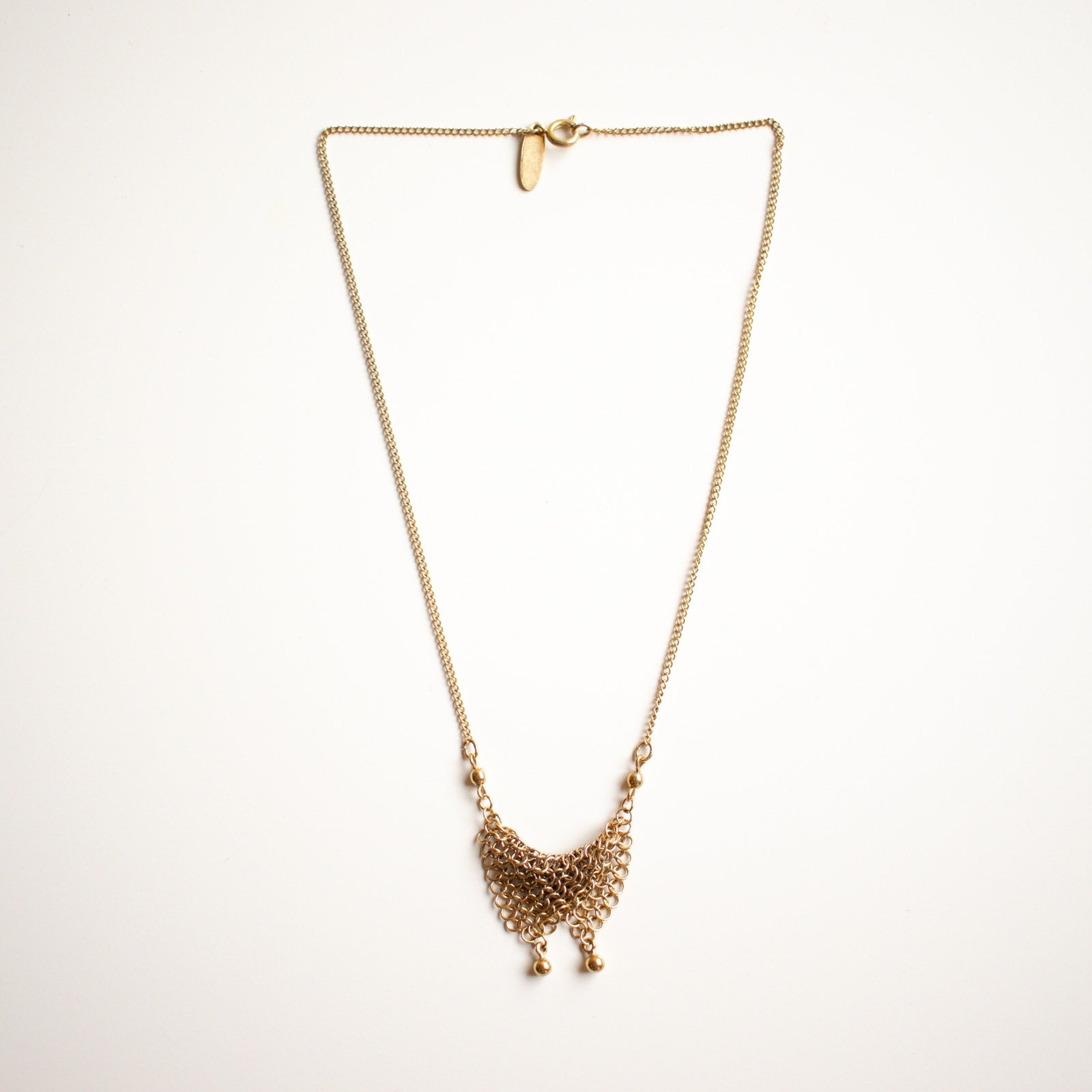 Whiting & Davis Mesh Necklace Gold Tone Vintage