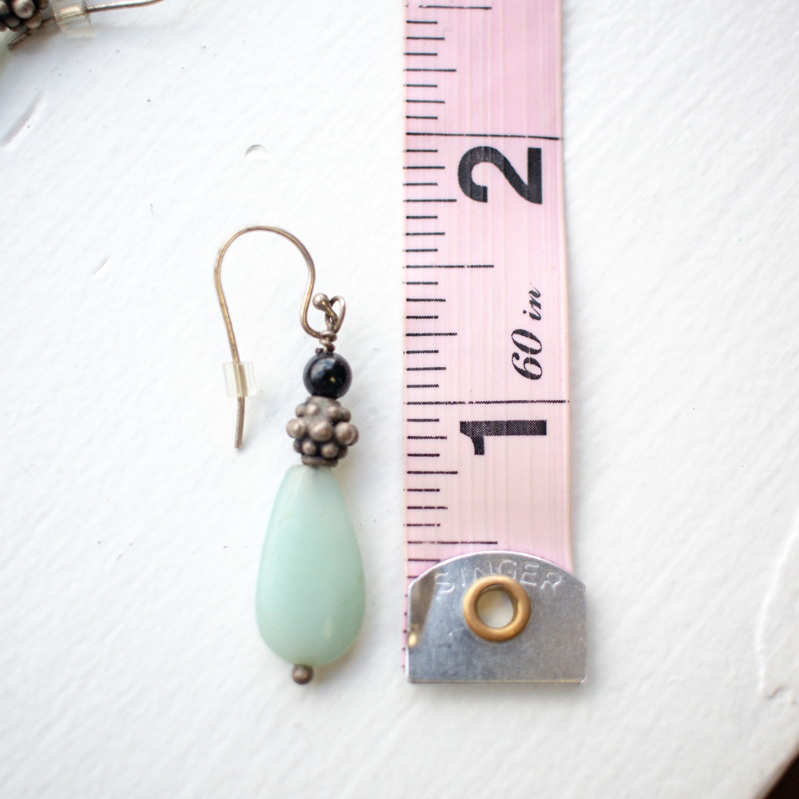 Vintage Jade Beaded Drop Earrings