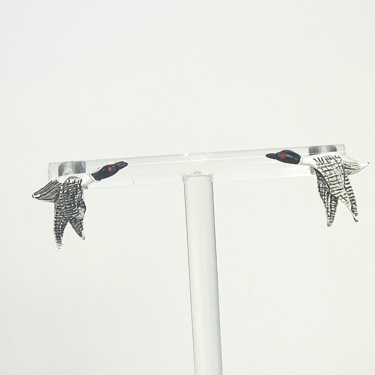 Vintage Loon Stud Bird Earrings