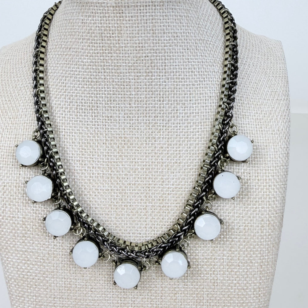 Indie Sleaze Liz Claiborne Costume Jewelry Bib Necklace Gold and Gunmetal