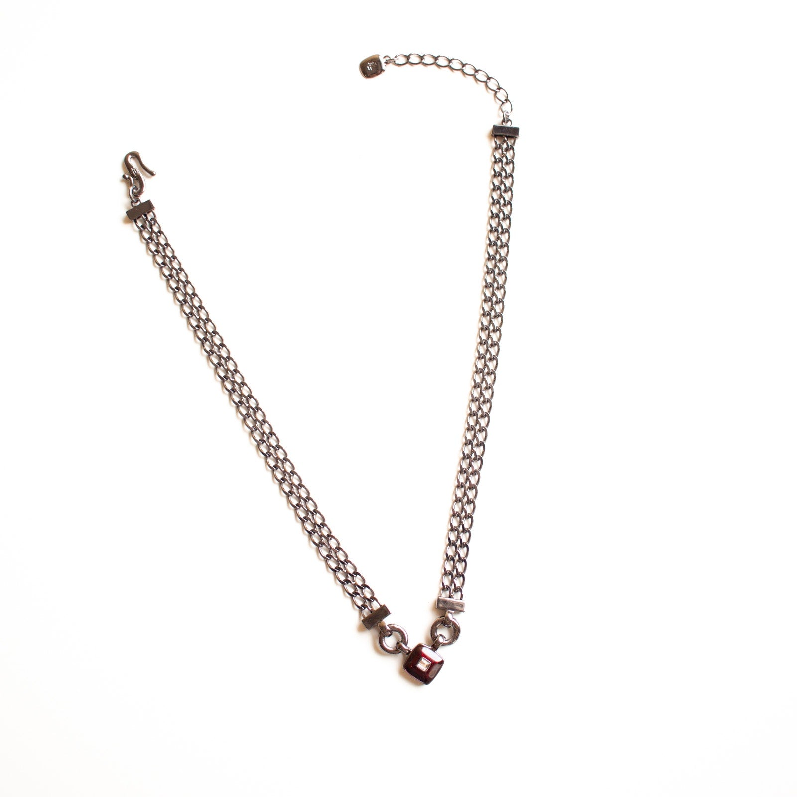 Lauren Ralph Lauren Black and Red Short Pendant Necklace