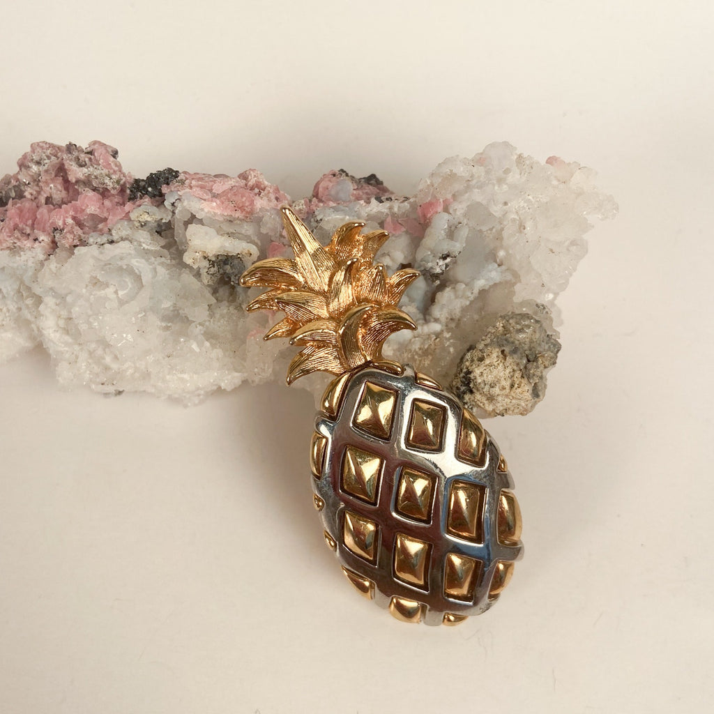 Liz Claiborne Pineapple Brooch Vintage