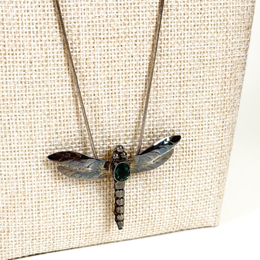 Sterling Silver Dragonfly Pendant Necklace