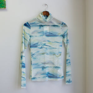 Mesh Watercolor Tie Dye Turtleneck