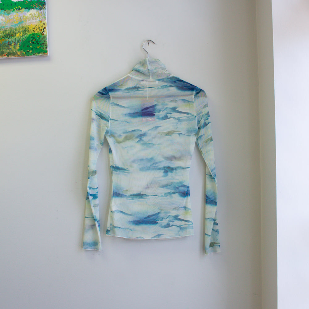Mesh Watercolor Tie Dye Turtleneck
