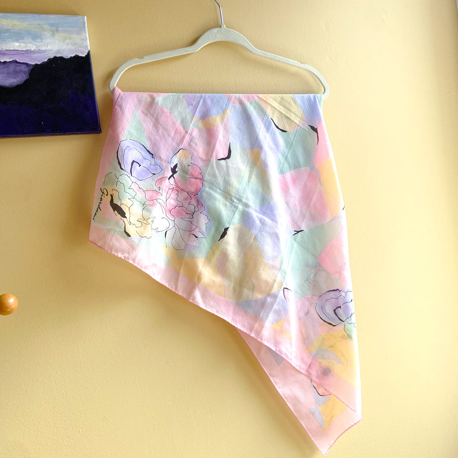 80s Southwestern Pastel Scarf Top