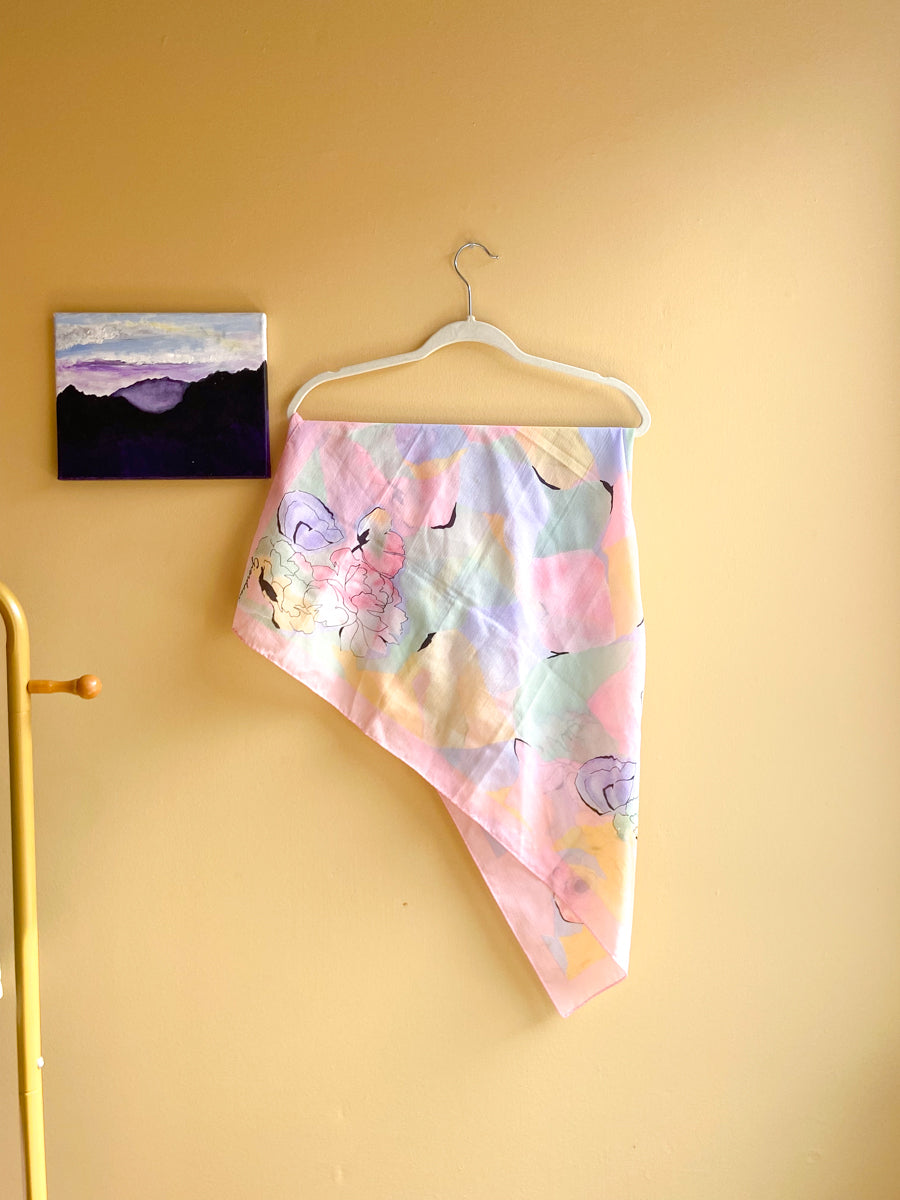 80s Southwestern Pastel Scarf Top